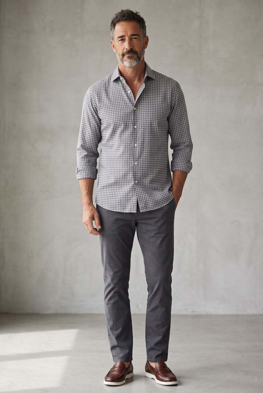 Ermenegildo Zegna Black Gingham Check Long Sleeve Button Up Shirt (L)